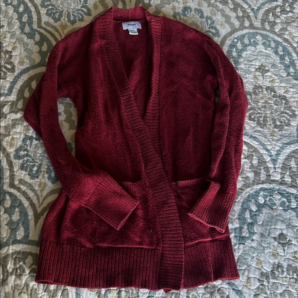 Old Navy Deep Red Cardigan Sweater